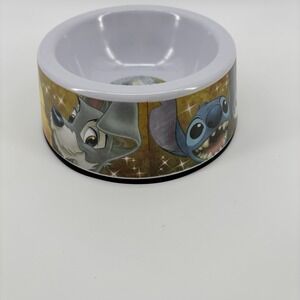 Disney Pets Dog Bowl "Chow Time" Melamine Plastic Pet Dog Food Lilo Pluto Tramp